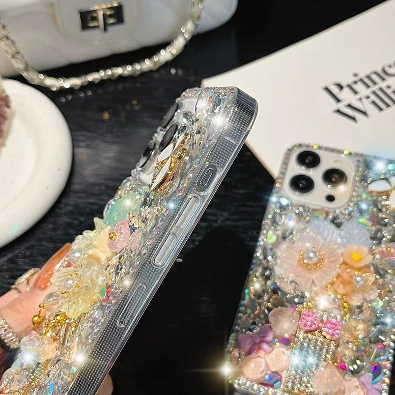 Bling Diamond Flower iPhone Case - CREAMCY