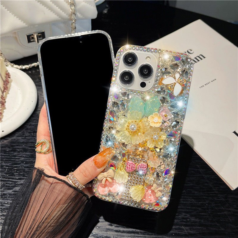 Bling Diamond Flower iPhone Case - CREAMCY