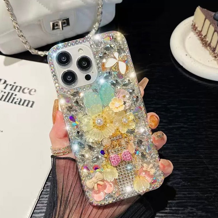 Bling Diamond Flower iPhone Case - CREAMCY