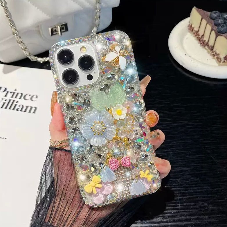Bling Diamond Flower iPhone Case - CREAMCY