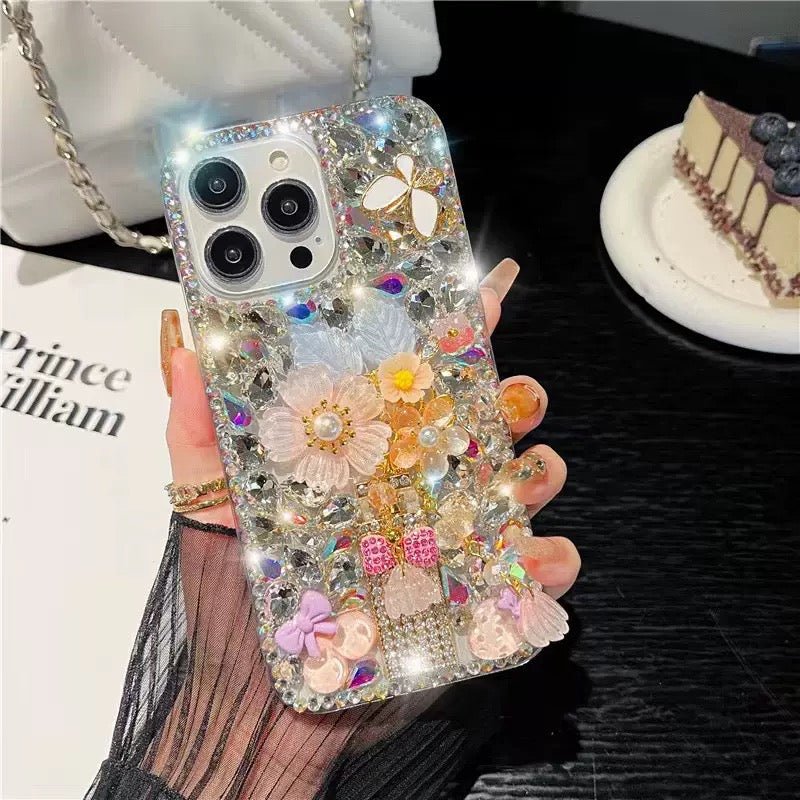 Bling Diamond Flower iPhone Case - CREAMCY