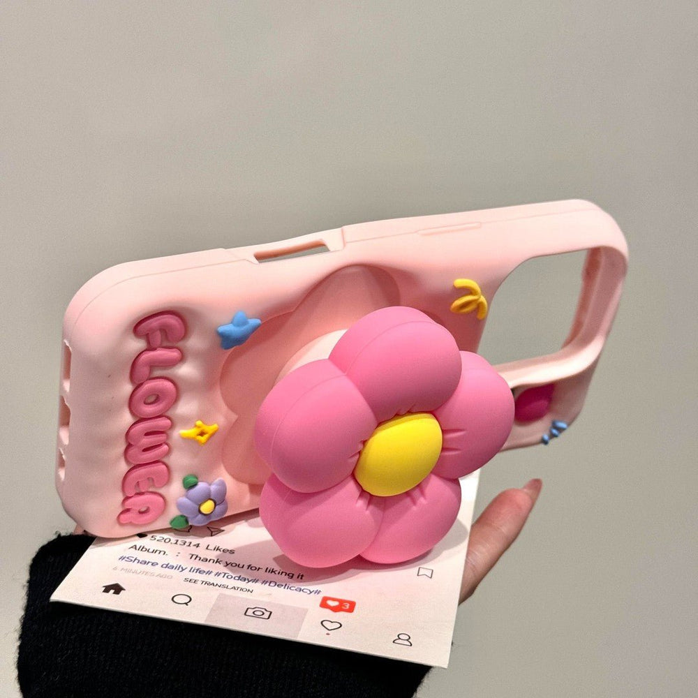3D Pink Petal Stand iPhone Case – CREAMCY