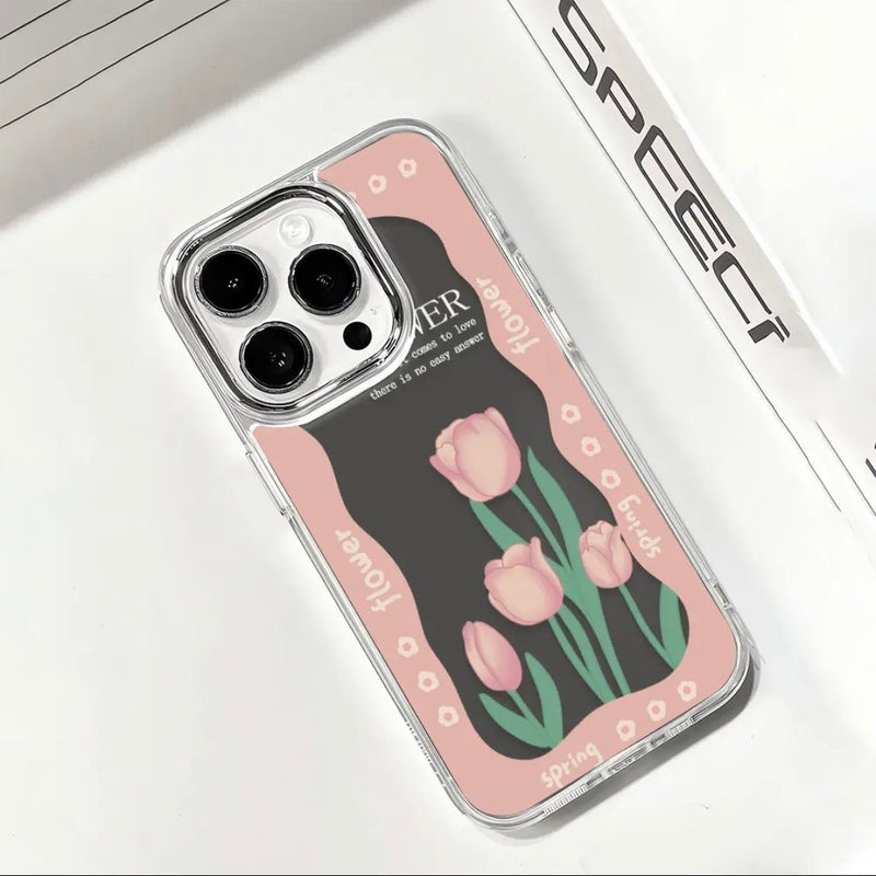 Blossoming Tulip Mirror iPhone Case - CREAMCY