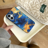 Blue - Gold Marble Opulence iPhone Case - CREAMCY