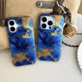 Blue - Gold Marble Opulence iPhone Case - CREAMCY