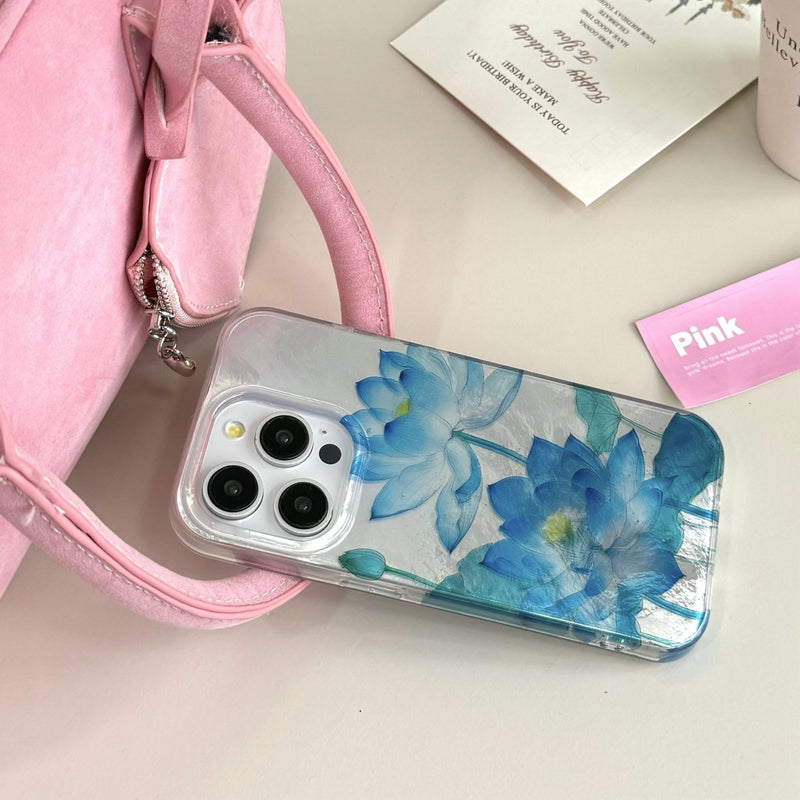 Blue Lotus Serenity iPhone Case - CREAMCY