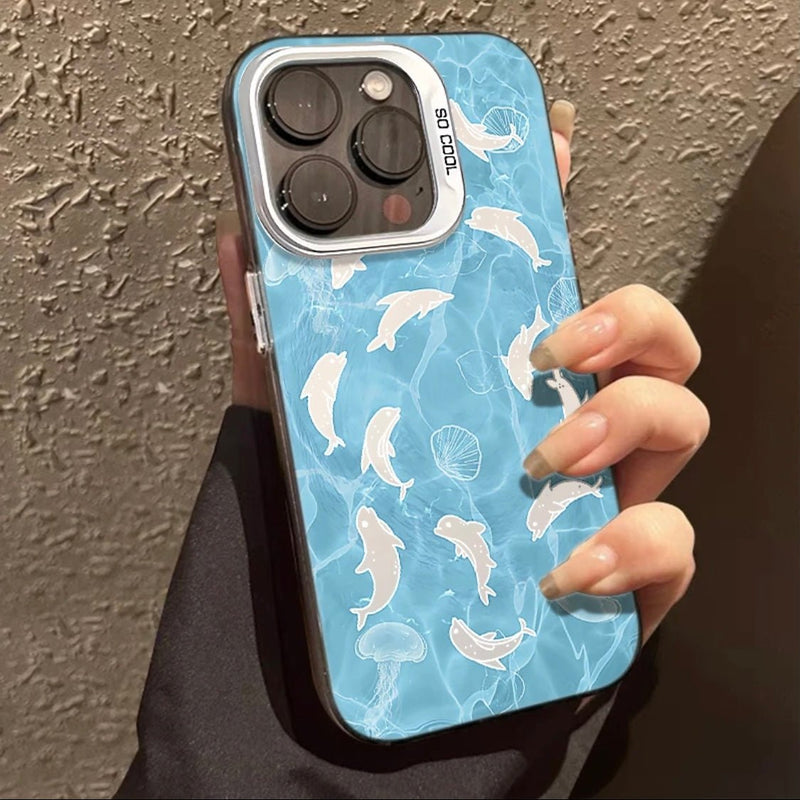 Blue Ocean Dolphin iPhone Case - CREAMCY