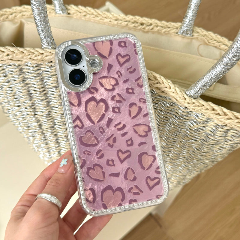Blush Leopard Bling iPhone Case - CREAMCY