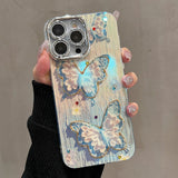Butterfly Painting iPhone Case with Crystal Lens Protector - CREAMCY