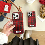 Crimson Checkered iPhone Case - CREAMCY