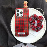 Crimson Checkered iPhone Case - CREAMCY