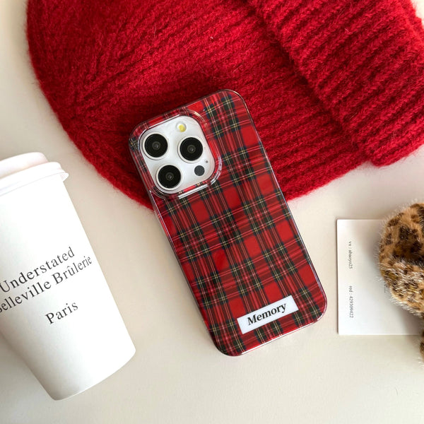 Crimson Checkered iPhone Case - CREAMCY