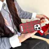 Crimson Checkered iPhone Case - CREAMCY