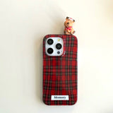 Crimson Checkered iPhone Case - CREAMCY