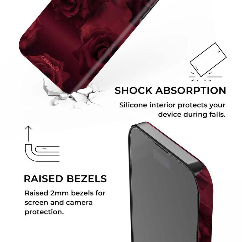 Crimson Rose Veil iPhone Case - CREAMCY