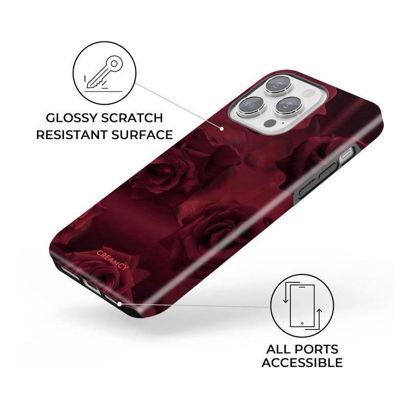 Crimson Rose Veil iPhone Case - CREAMCY
