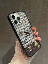 Cute Puppy Plaid Protective iPhone Case - CREAMCY