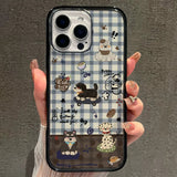 Cute Puppy Plaid Protective iPhone Case - CREAMCY