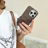 Dainty Brown Leopard Pattern iPhone Case - CREAMCY