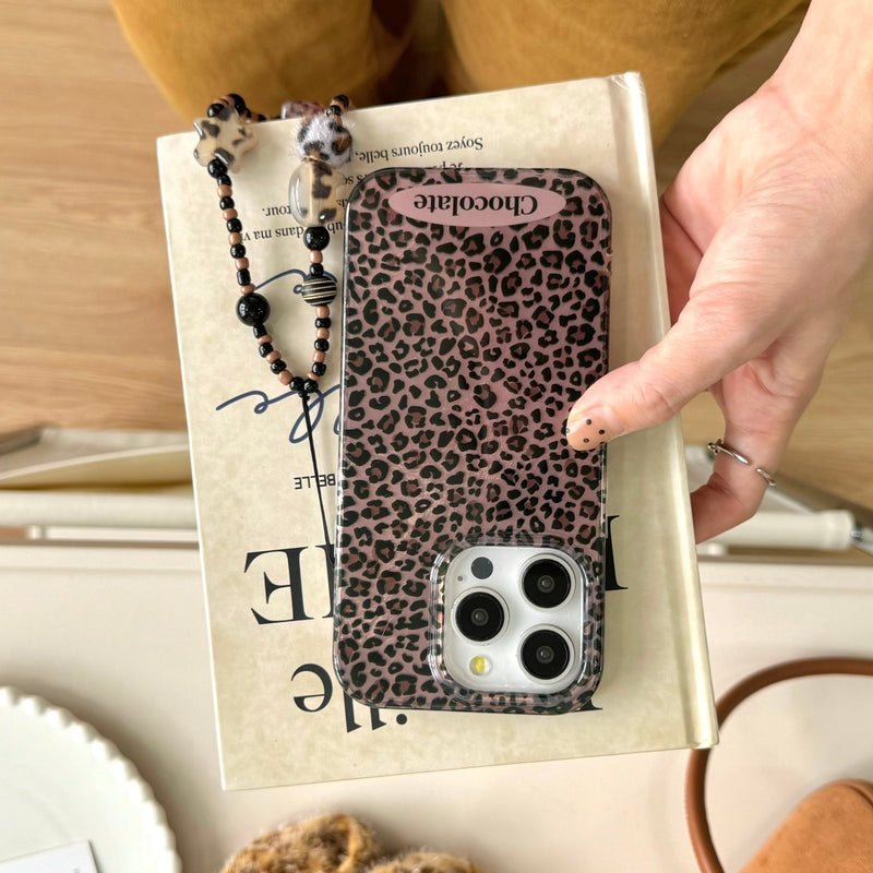 Dainty Brown Leopard Pattern iPhone Case - CREAMCY