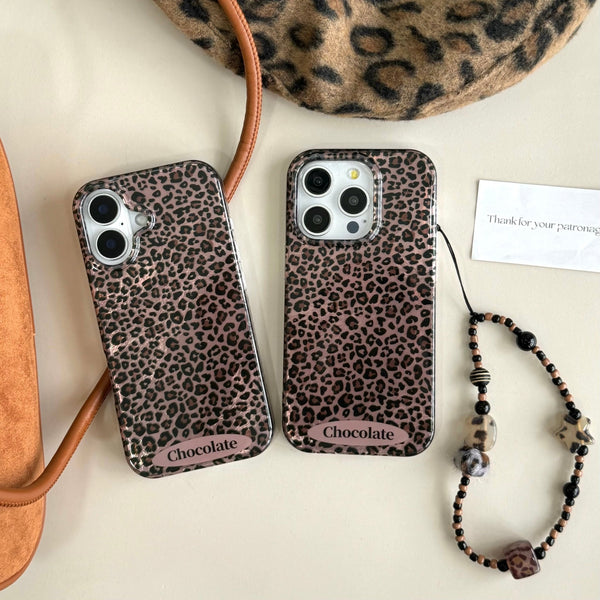 Dainty Brown Leopard Pattern iPhone Case - CREAMCY