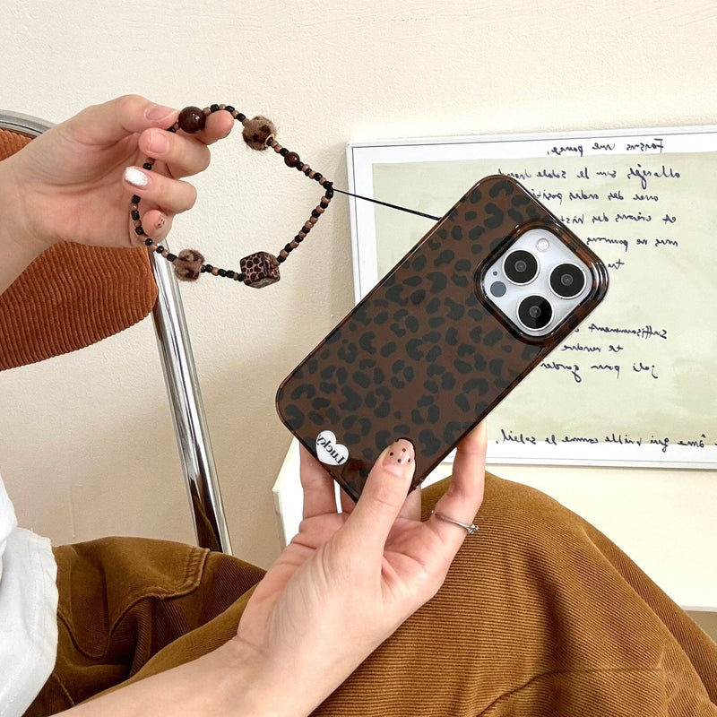 Dark Brown Leopard Print iPhone Case - CREAMCY