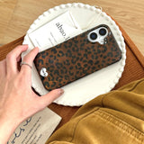 Dark Brown Leopard Print iPhone Case - CREAMCY