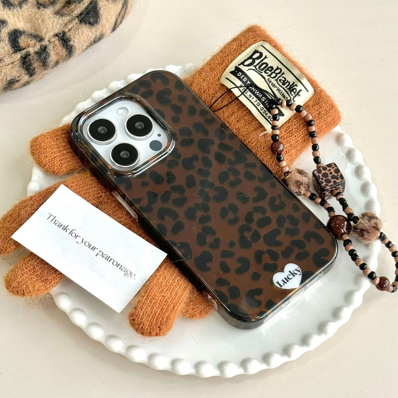 Dark Brown Leopard Print iPhone Case - CREAMCY