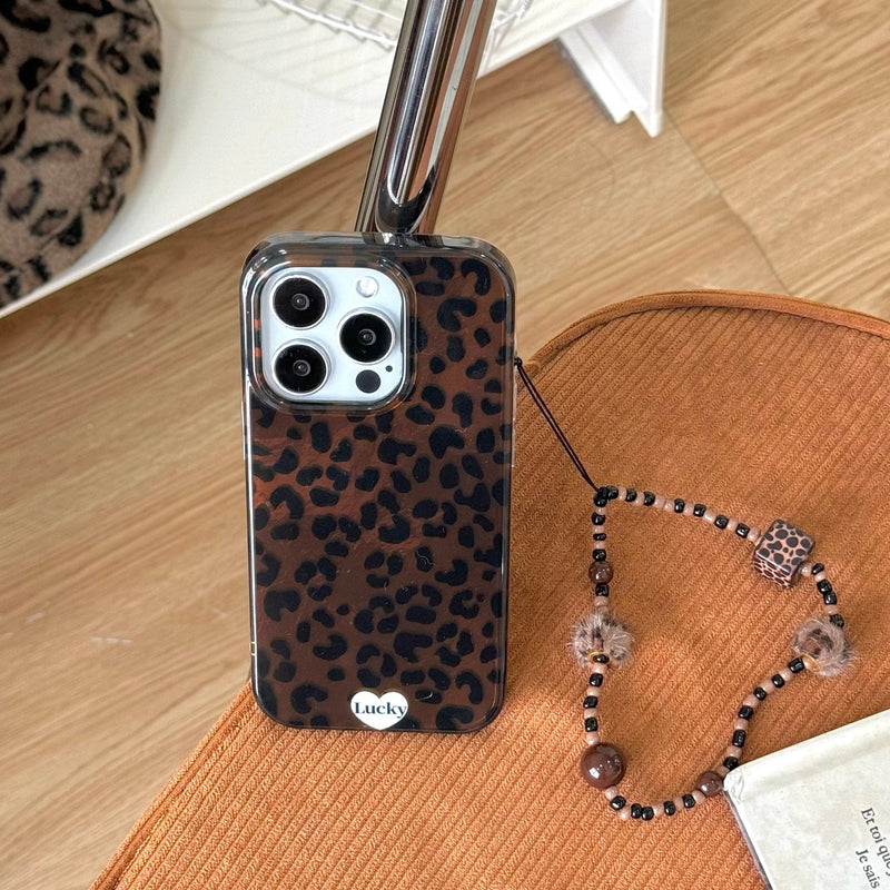 Dark Brown Leopard Print iPhone Case - CREAMCY