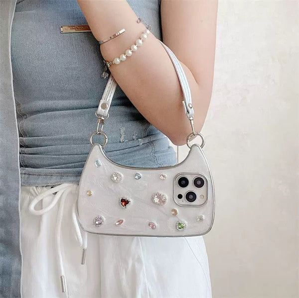 Ethereal Gemstone Aura Handbag iPhone Case - CREAMCY