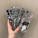 Laser Kitty Mirror With Pink Butterfly iPhone Case - CREAMCY