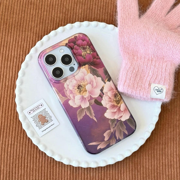 Lavender Peony Glamour iPhone Case - CREAMCY