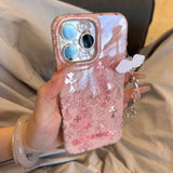 Luxurious Blush Pink Cross - Embroidered iPhone Case - CREAMCY