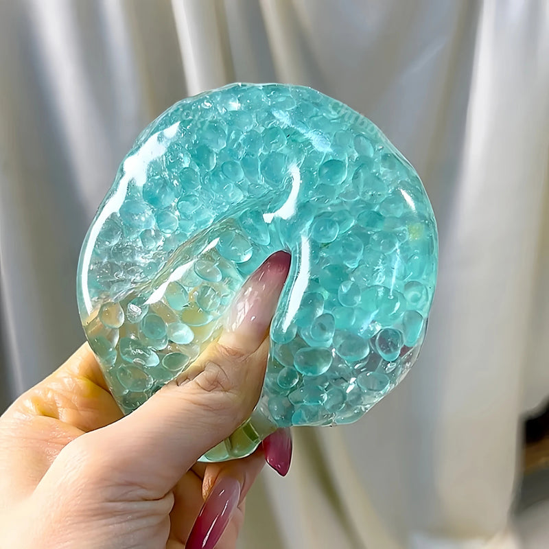 Pearl Squishy Ball – Handmade Stress Relief Toy (Ages All) | Aurora Pearl Dust & Frosted Ice 011 - CREAMCY