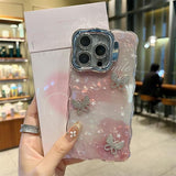Pink Bloom Butterfly Shell iPhone Case - CREAMCY