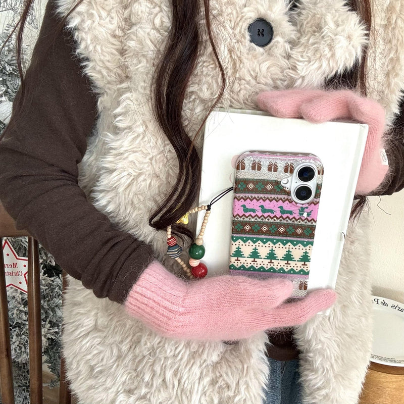 Pink - Brown Christmas Sweater iPhone Case - CREAMCY