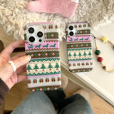 Pink - Brown Christmas Sweater iPhone Case - CREAMCY