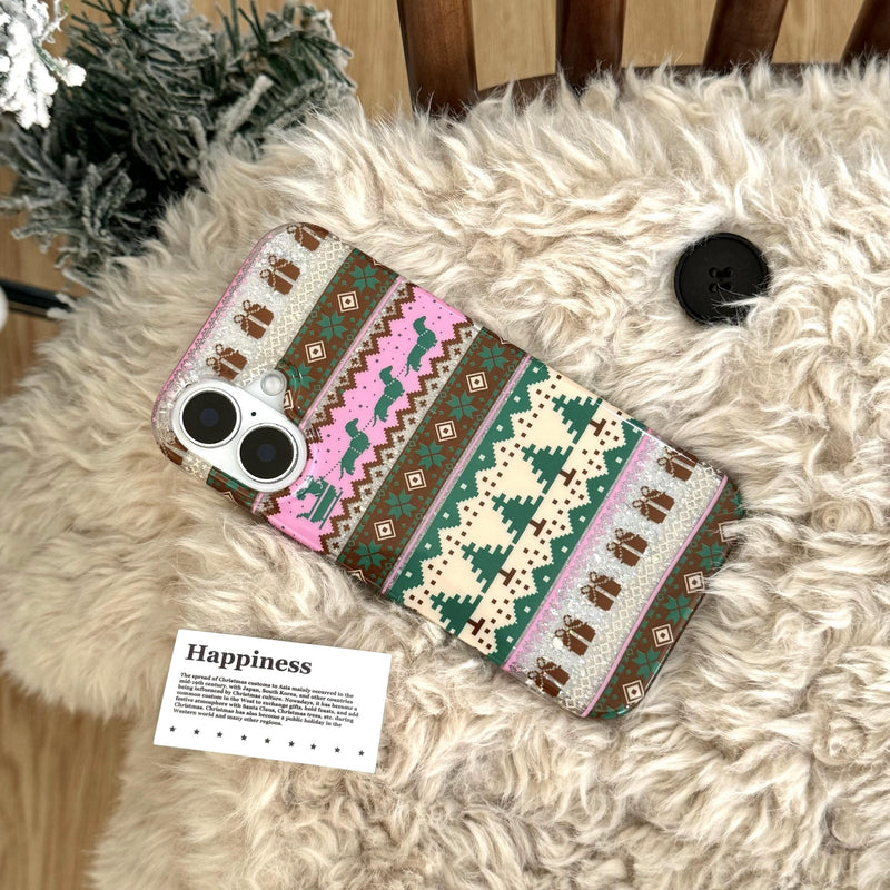 Pink - Brown Christmas Sweater iPhone Case - CREAMCY