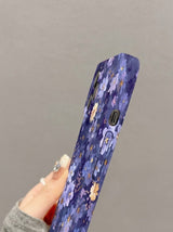 Plum Purple All Over Floral Vintage Aesthetic Anti Drop iPhone Case - CREAMCY