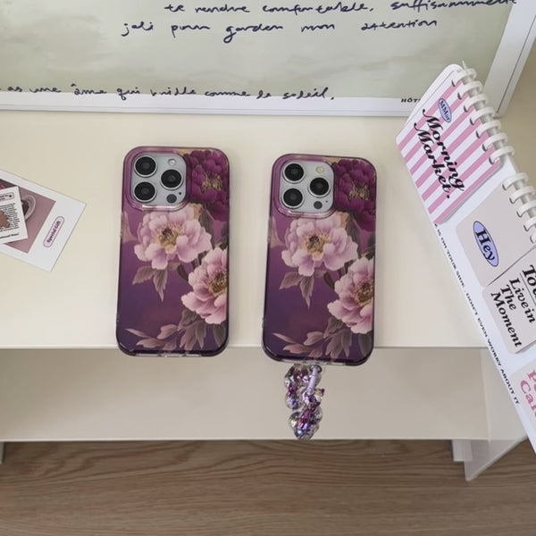 Lavender Peony Glamour iPhone Case