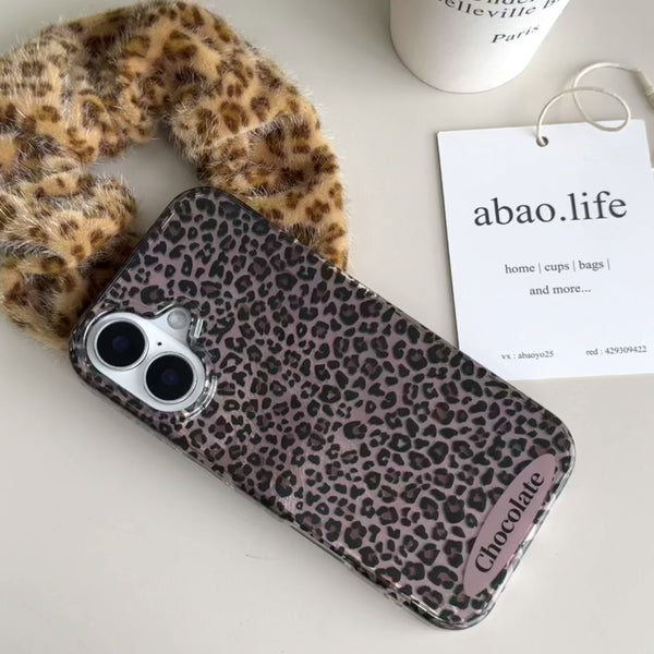 Dainty Brown Leopard Pattern iPhone Case