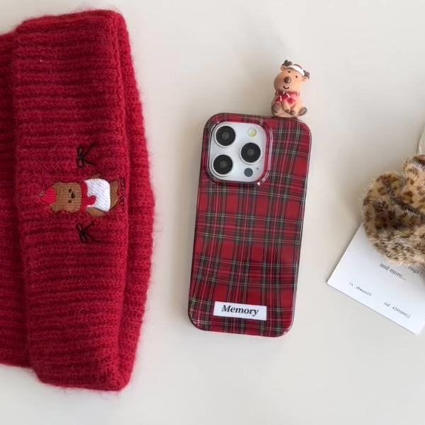 Crimson Checkered iPhone Case