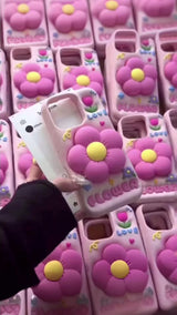 3D Pink Petal Stand iPhone Case