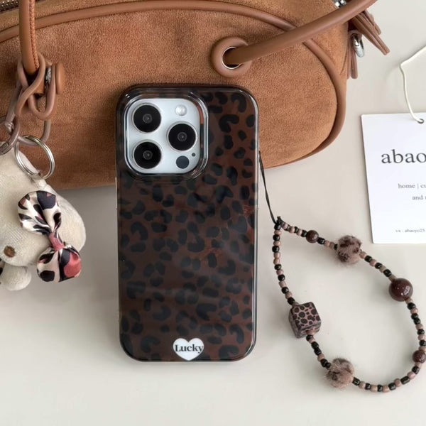 Dark Brown Leopard Print iPhone Case