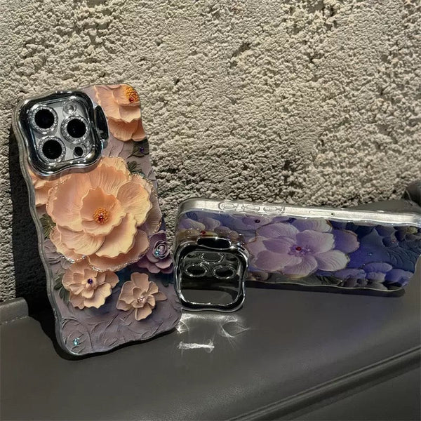 Purple Aura Bloom Floral iPhone Case - CREAMCY