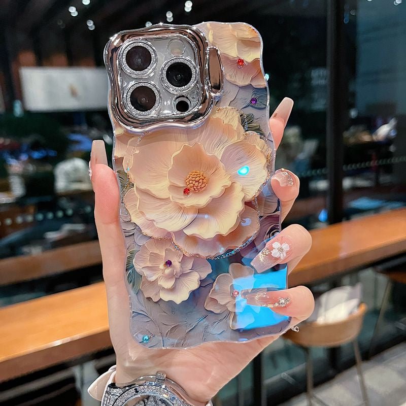 Purple Aura Bloom Floral iPhone Case - CREAMCY