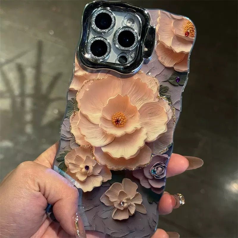 Purple Aura Bloom Floral iPhone Case - CREAMCY