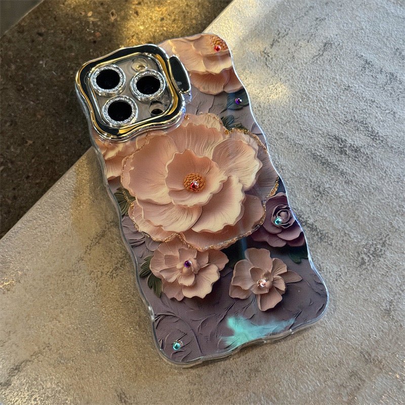 Purple Aura Bloom Floral iPhone Case - CREAMCY