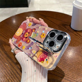 Purple Baby Bear Oil Painting iPhone Case - CREAMCY