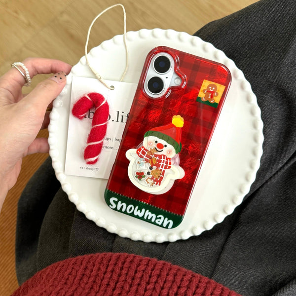 Red Checkered Santa iPhone Case - CREAMCY